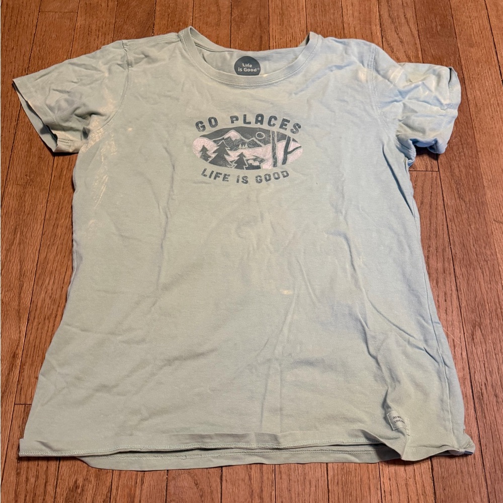 Life Is Good Light Green 'Go Places' Tee